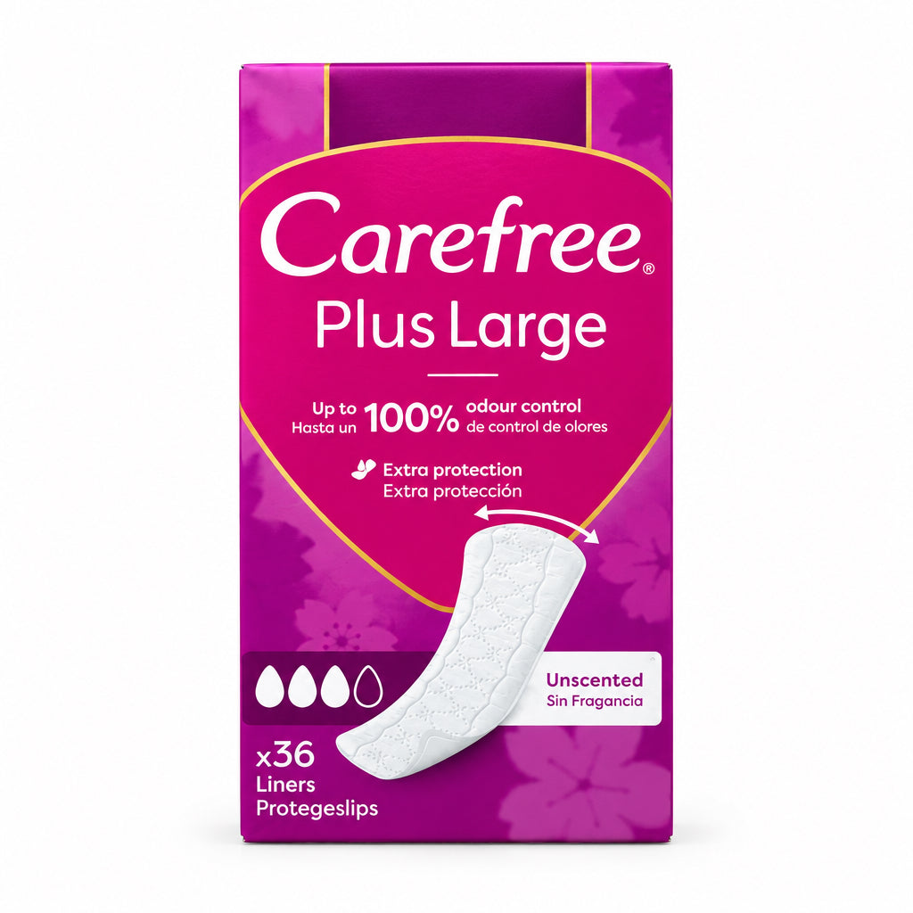 Carefree Salvaslips Plus Large Sin Fragancia 36 Unidades