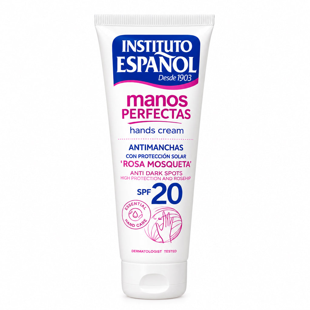 Instituto Español Manos Perfectas Crema de Manos Antimanchas con Rosa Mosqueta y SPF 20 Cuidado Dermatológico 75ml