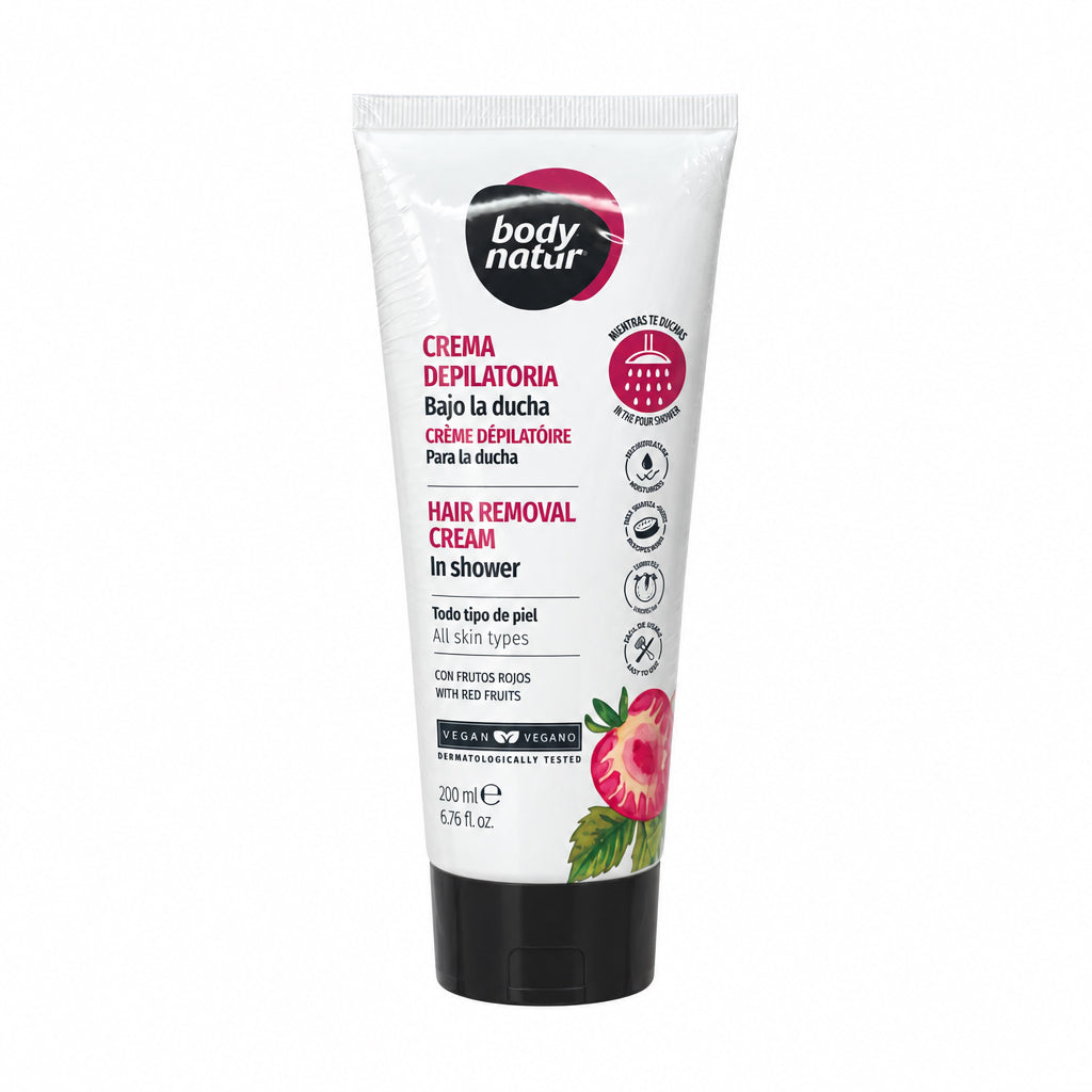 Crema Depilatoria Bajo la Ducha Todo Tipo de Piel con Frutos Rojos 200 ml Body Natur