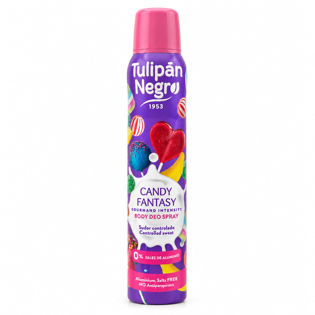 Desodorante Body Deo Spray Candy Fantasy 0% Sales de Aluminio Tulipán Negro 200ml