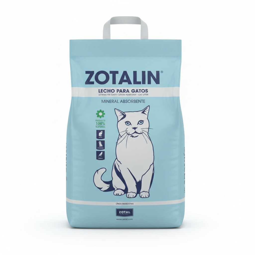 Lecho para Gatos Zotalin Mineral Absorbente 100% Natural - Zotal 5kg