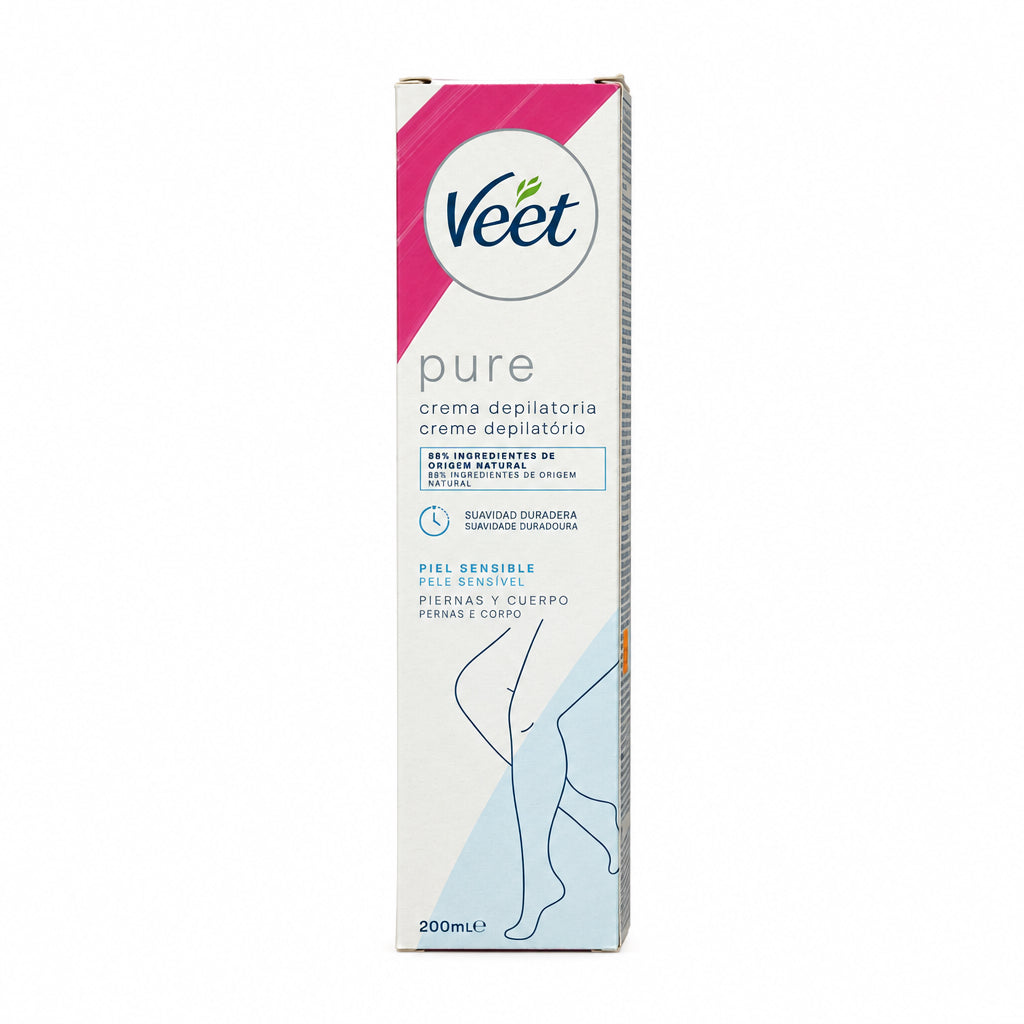 Crema Depilatoria Pure Piernas y Cuerpo Piel Sensible 200 ml Veet