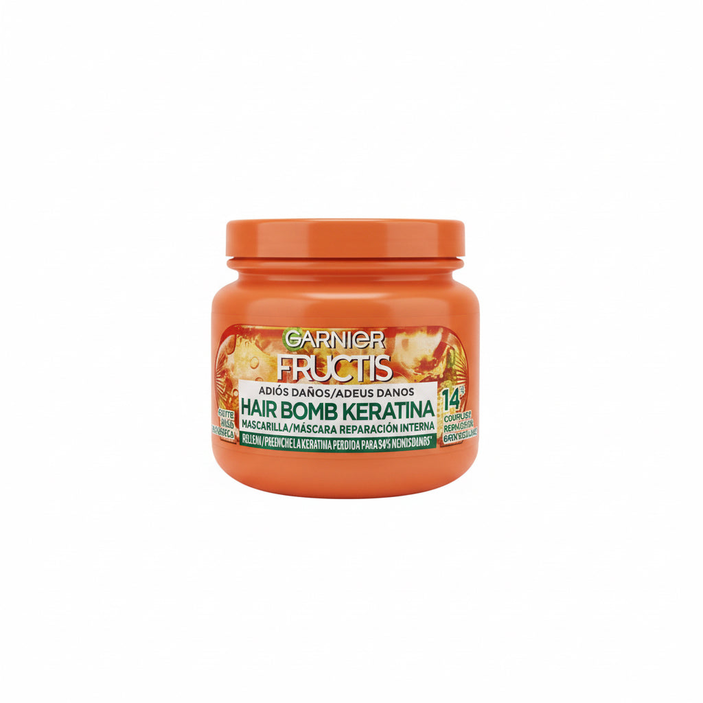 Mascarilla Reparación Interna Hair Bomb Keratina Adios Daños Fructis Garnier 320ml