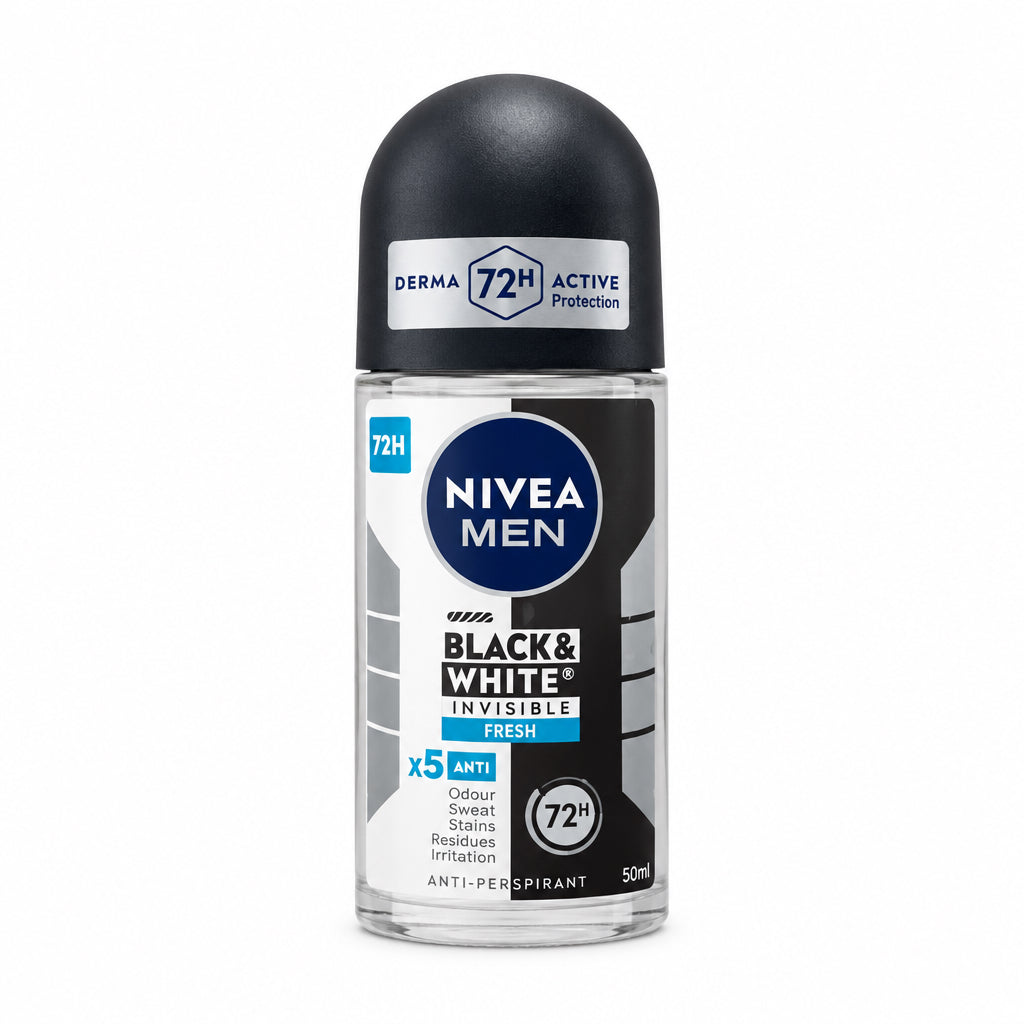Desodorante Roll-On Antitranspirante Men Black & White Invisible Fresh 72h 50 ml Nivea 50ml
