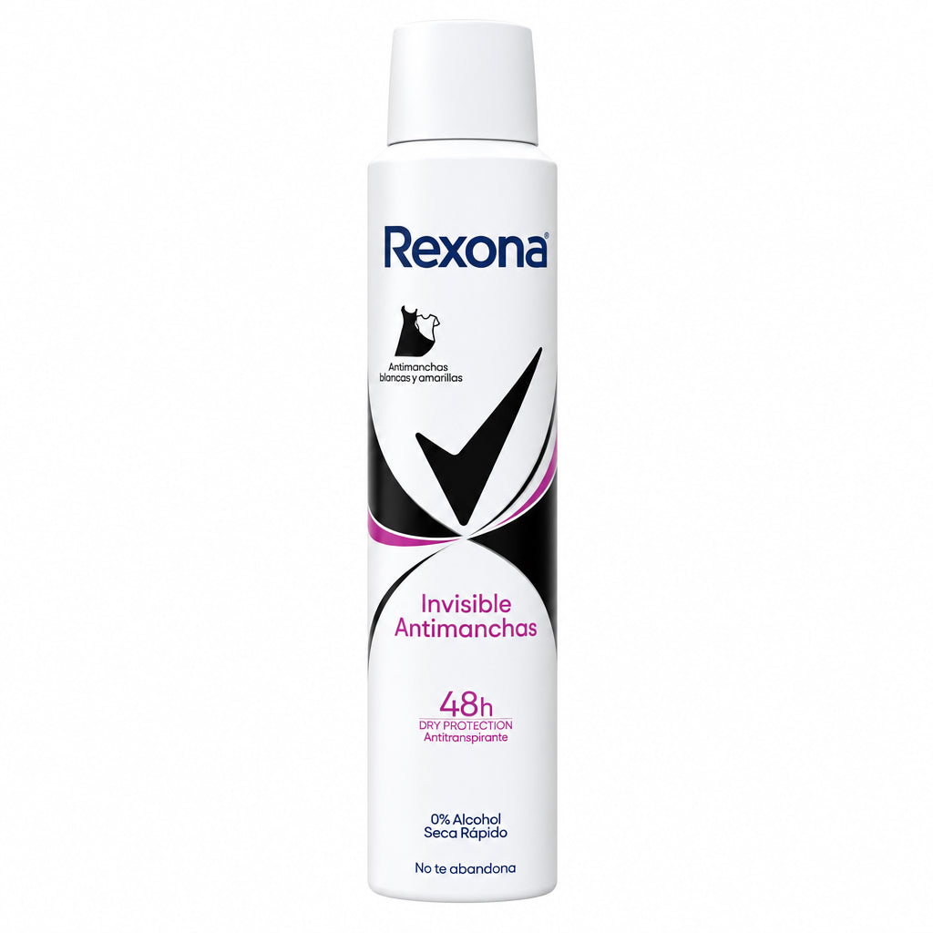 Desodorante Antitranspirante Invisible Antimanchas Dry Protection 48h Rexona 200ml