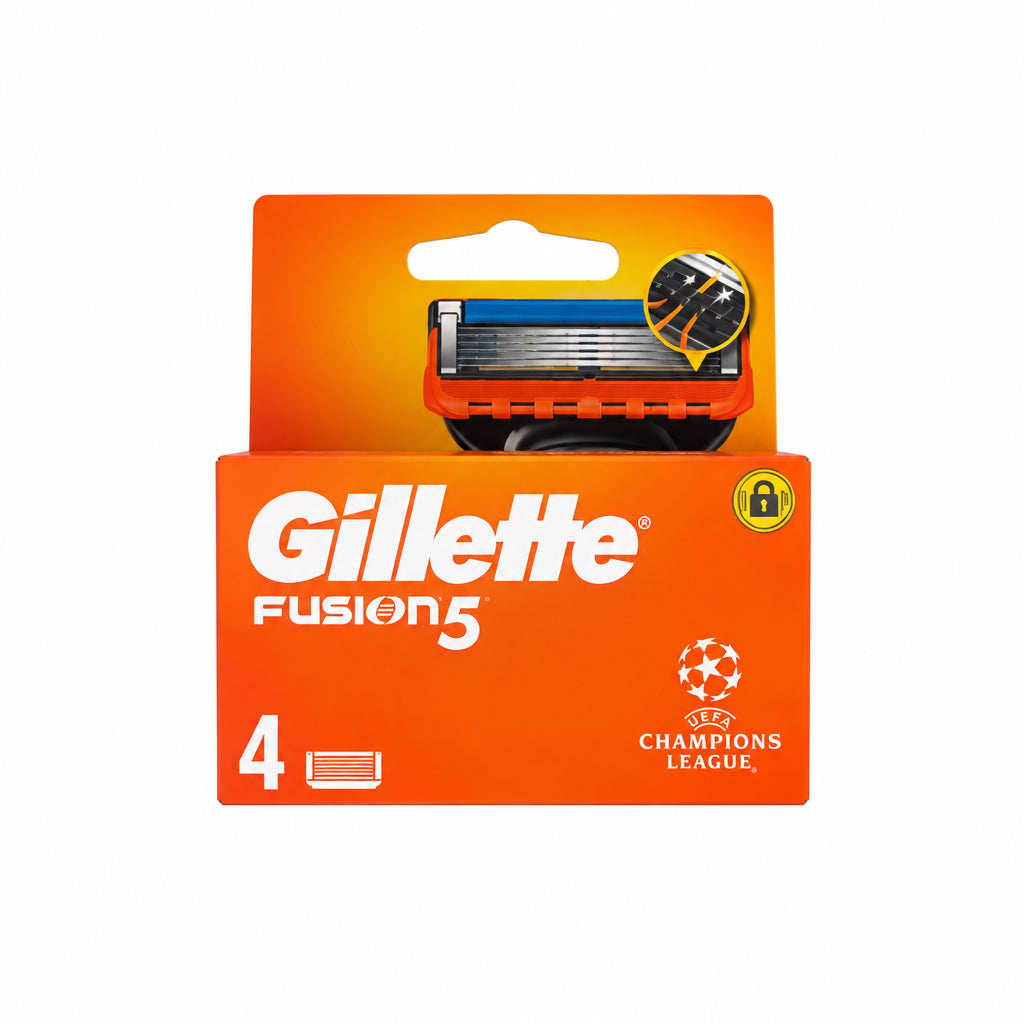Gillette Fusion5 Recambios de Maquinilla de Afeitado 4 Unidades Edición Champions League 5 Hojas Banda Lubricante