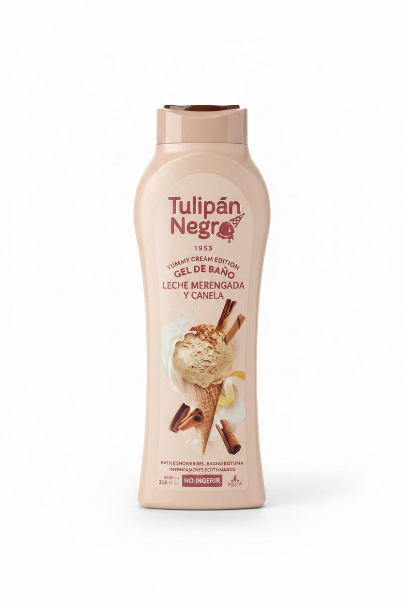 Gel de Baño y Ducha Tulipán Negro - Leche Merengada y Canela(650 ml)
